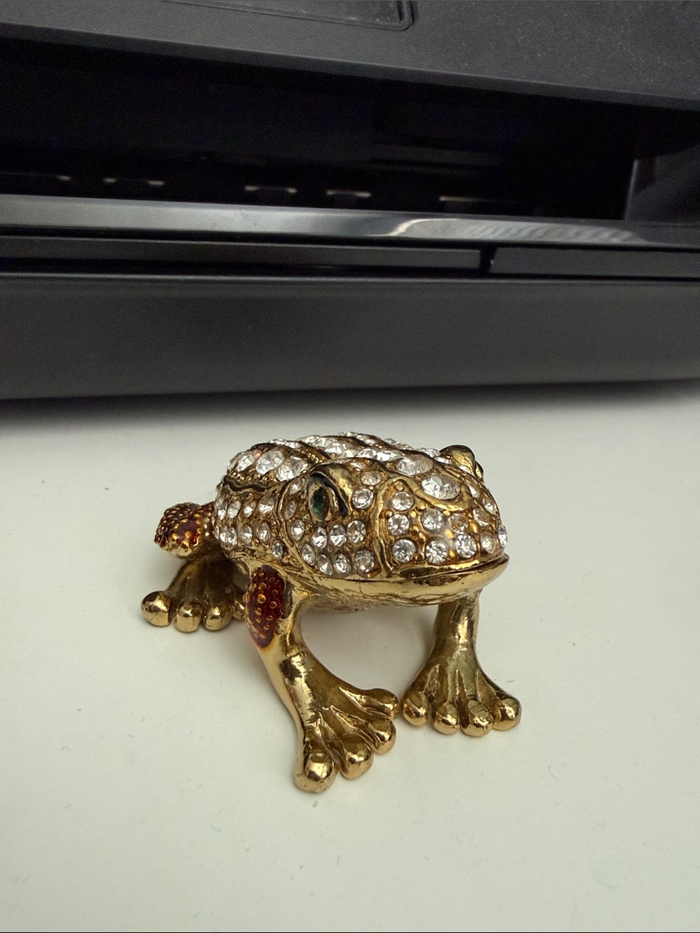 Gold Crystal Frog Figurine